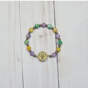 ARTISAN BOHO MARDI GRAS GEMSTONE STACKABLE BRACELET